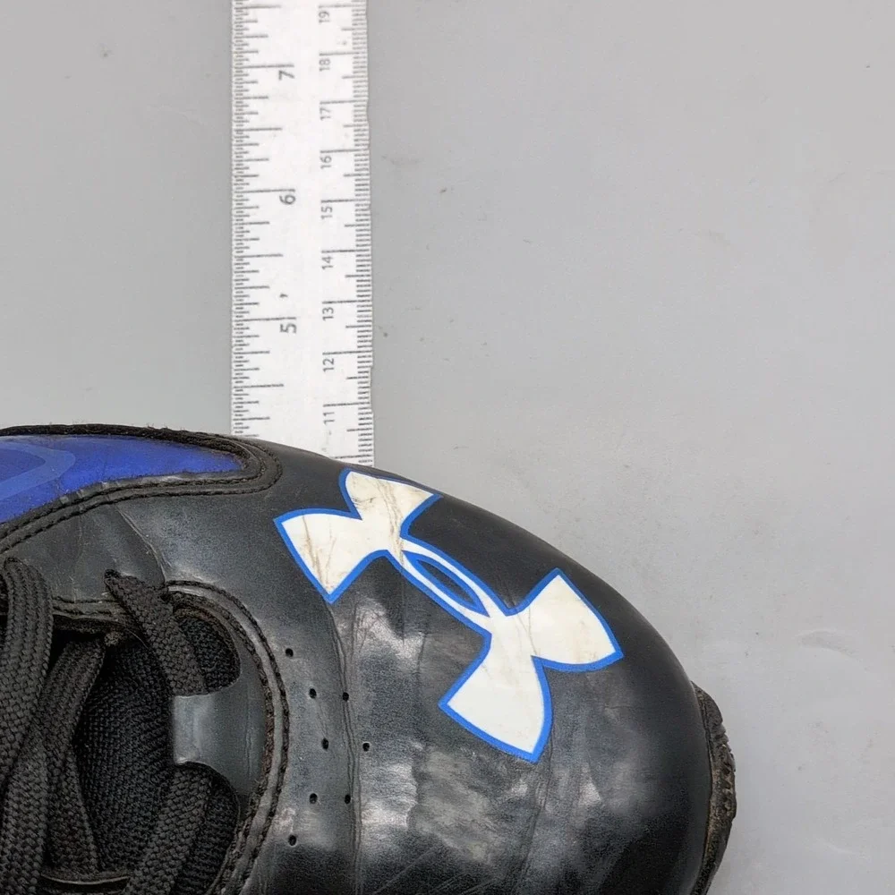 Under Armour Shoes Mens Hammer Black Blue 7 Football Cleats Mid Top 1258031-041